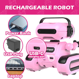 Hasviey pink dance mode and music for energetic play.
