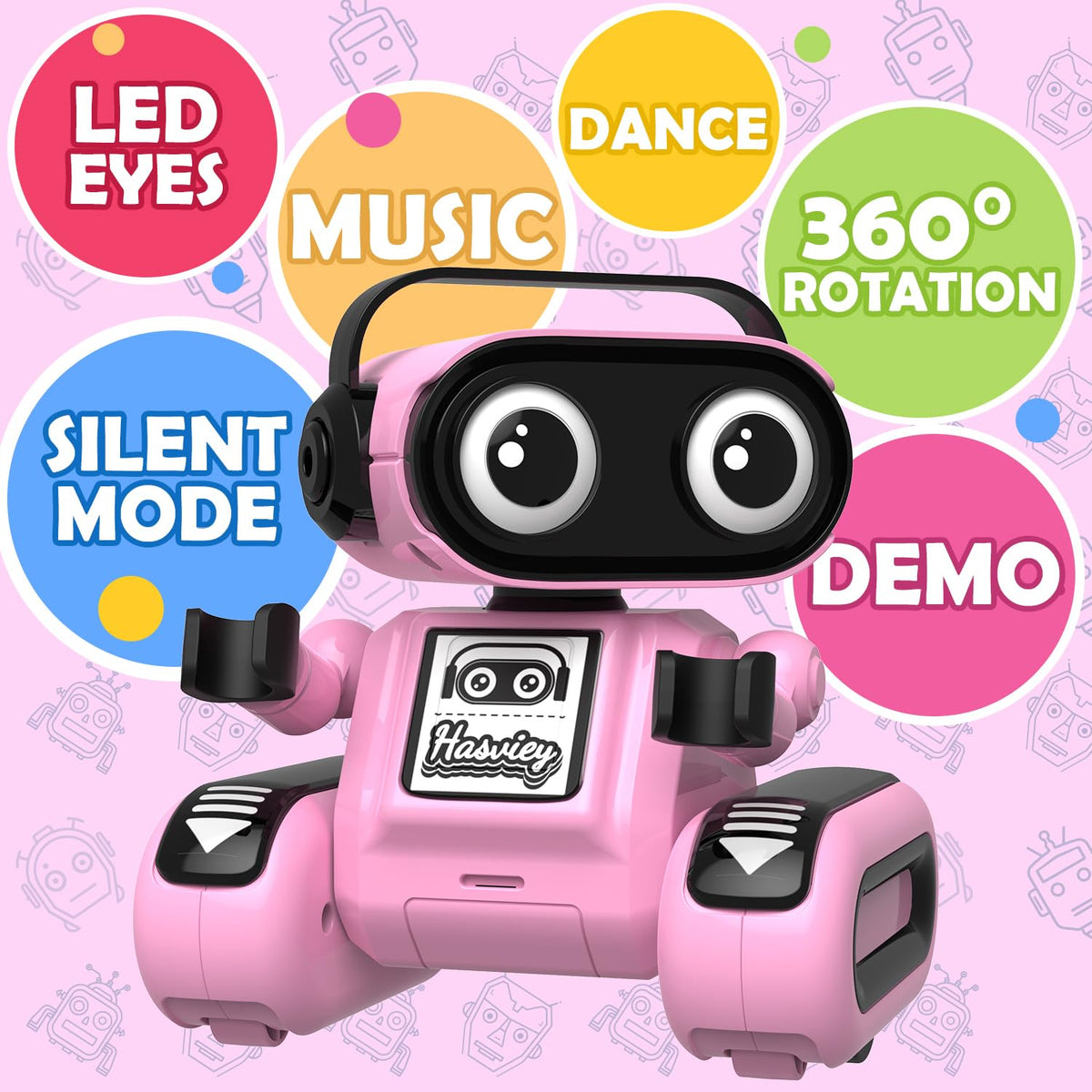 Hasviey pink remote control for easy, interactive sessions.