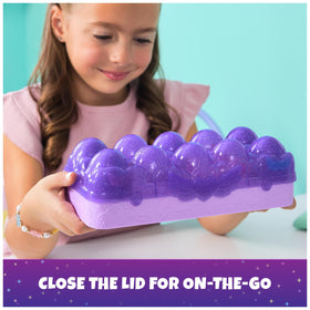 Carton doubles as display and travel kit after play with Hatchimals Alive