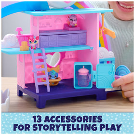 Hatchimals Alive fridge opens for pretend feeding and meal-time play