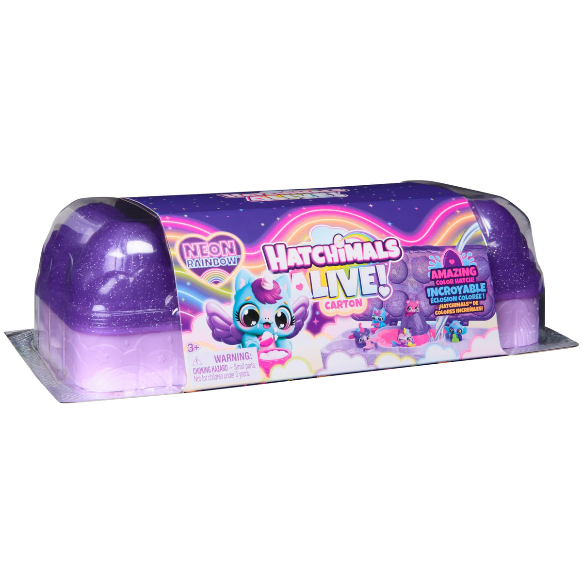 Neon Rainbow packaging highlights gift-ready appeal for Hatchimals Alive