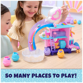 Hatchimals Alive rainbow slide and cloud water promote cause-and-effect fun