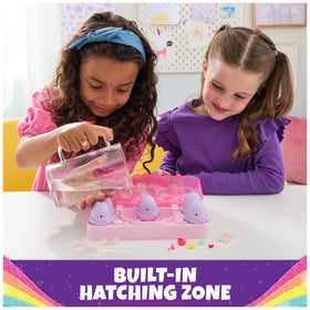 Hatchimals color-reveal eggs in water unveiling 5 sunset characters.