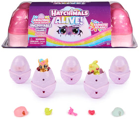 Hatchimals Rainbow Splash Carton with color-reveal eggs for imaginative play.
