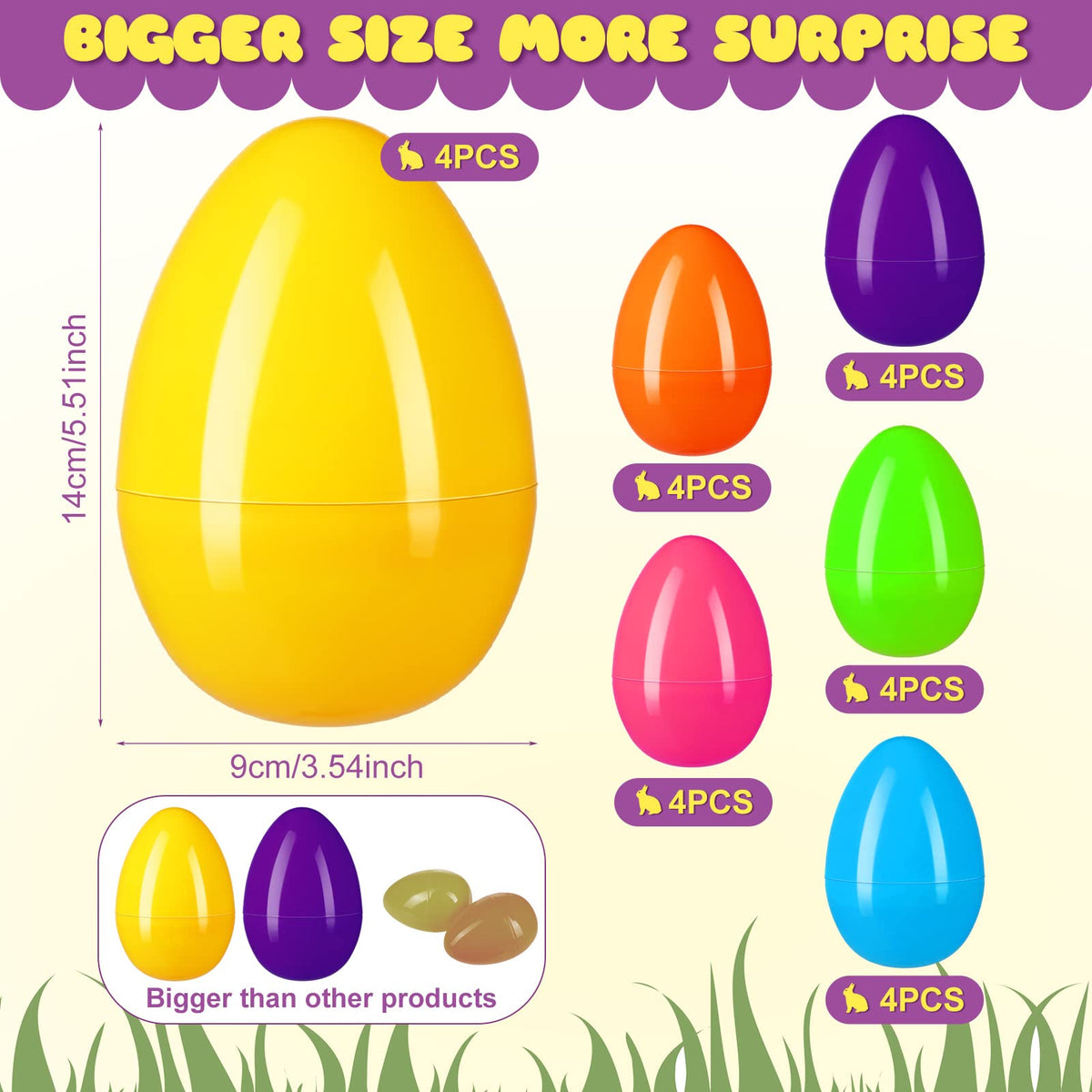 Haull fillable 6-inch eggs show the two-part design for simple stuffing