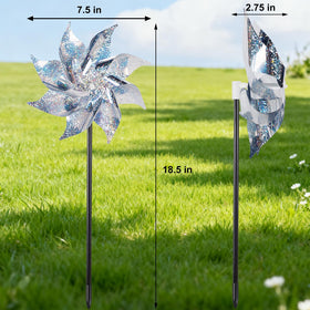 Hausse pinwheels with stakes ready for instant garden setup.
