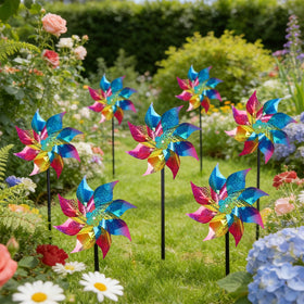 Hausse preassembled pinwheels with stakes ready for quick setup