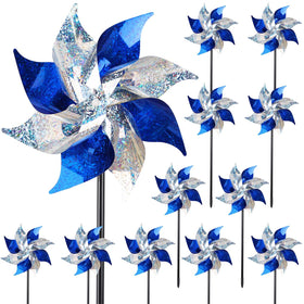 Hausse reflective blue pinwheels with stakes brighten yards and deter birds.