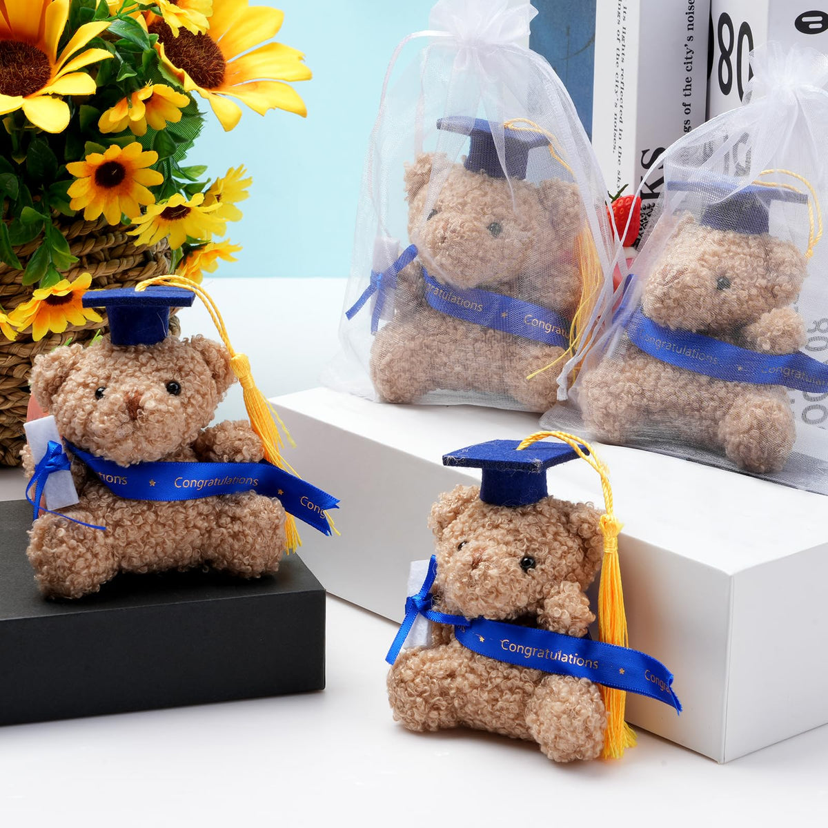 Hauwellter organza gift bags in blue, ideal for easy gift presentation.
