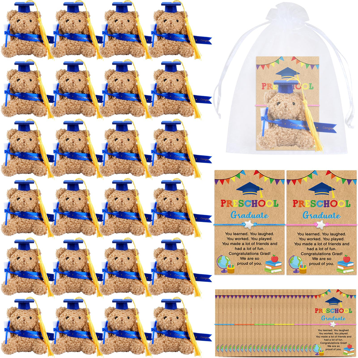 Hauwellter preschool graduation bear with cap and tassel, a cute keepsake for moving up moments.