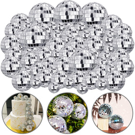 HAVAGDTM 108pcs disco ball cake toppers collection for festive desserts