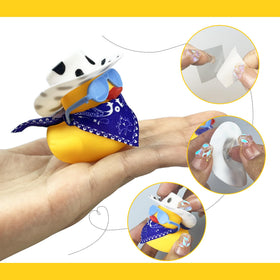 HAVAGDTM duck with mini cowboy hat adds cute cake toppers for desserts.