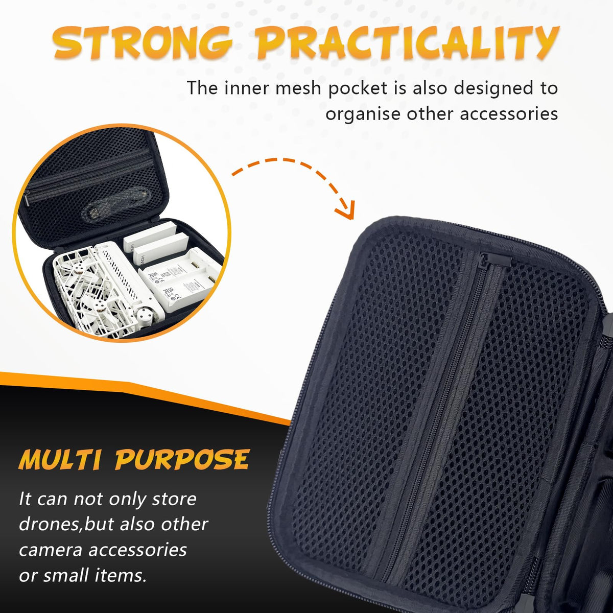 HAVANSIDY X1 inner mesh pocket neatly holds small accessories