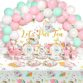 Havawish floral tea party backdrop to create a photo-ready, pastel setting
