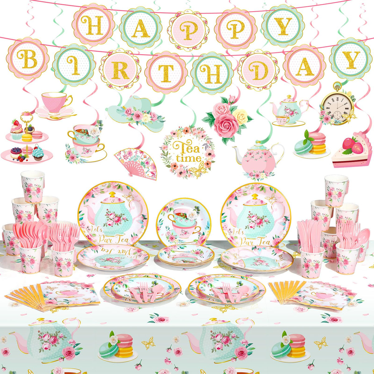 Havawish floral tea party plates in pastel hues for elegant serving