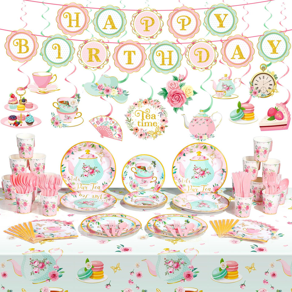 Havawish floral tea party plates in pastel hues for elegant serving