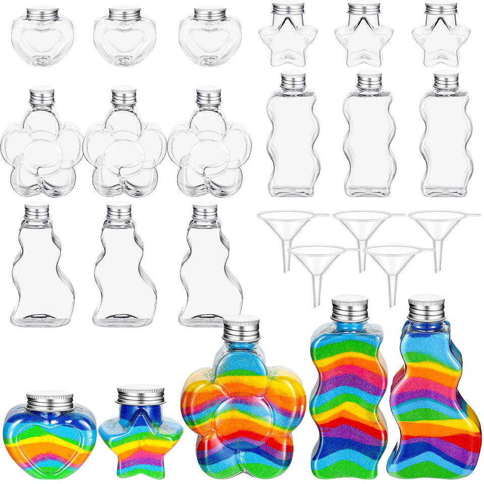 Havawish sand art bottles set with twenty clear containers for colorful DIY projects