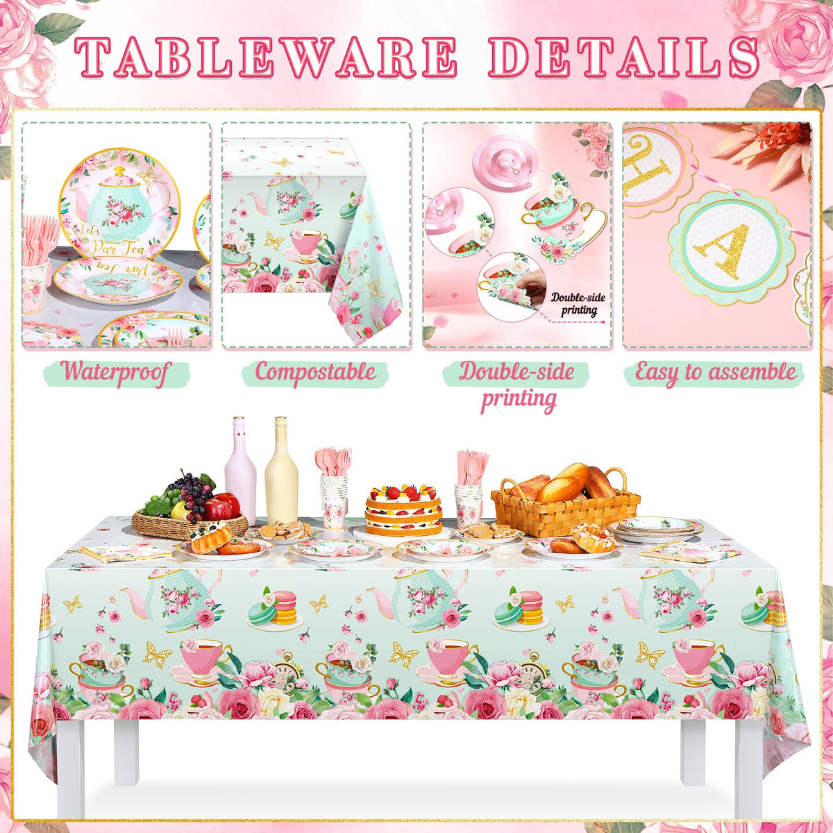 Havawish tea party napkins matching pastel decor and easy cleanup