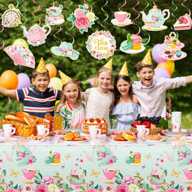 Havawish tea party swirls with hanging cards for whimsical wall accents