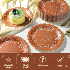 Havawish western bandana plate nine-inch at outdoor picnic, ideal western gatherings