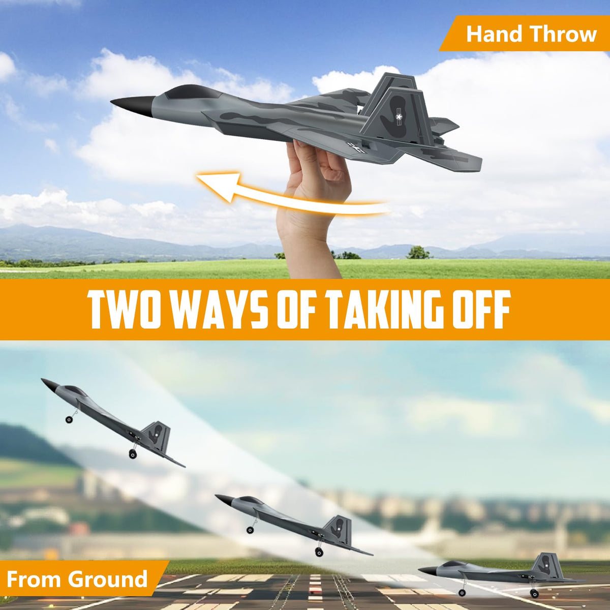 HAWK'S WORK 2 CH RC Airplane in-flight demonstrates stable handling in outdoor spaces.