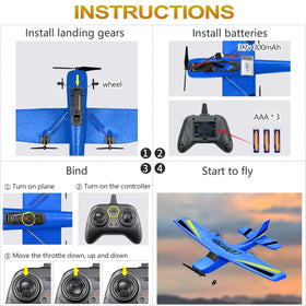 HAWK'S WORK beginner-friendly blue glider ready-to-fly for kids.