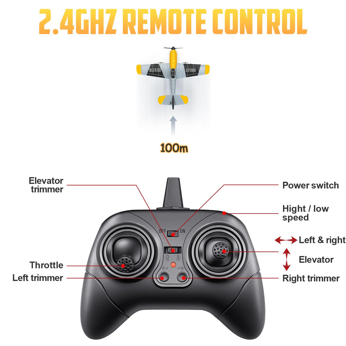HAWK'S WORK BF109 3-channel-control enables easy learning.