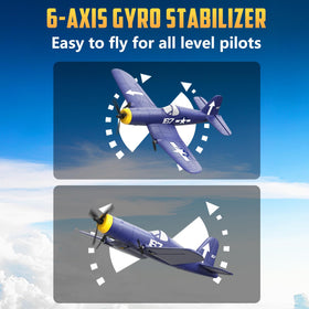 HAWK'S WORK F4U Corsair gyro stabilization system for smoother practice flights.