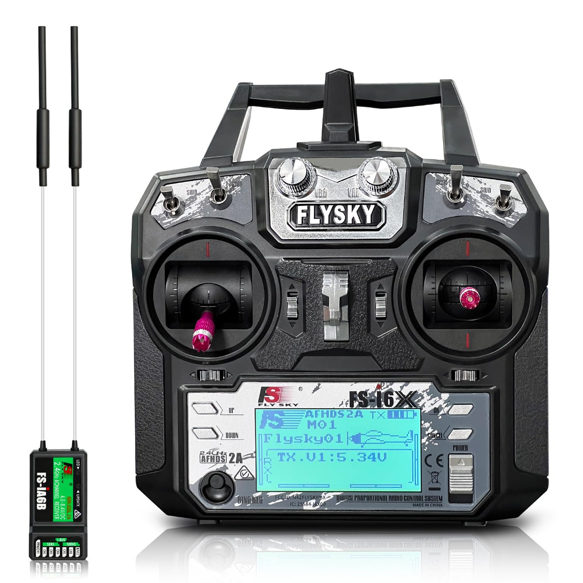 HAWK'S WORK FS-i6X transmitter top view for quick setup