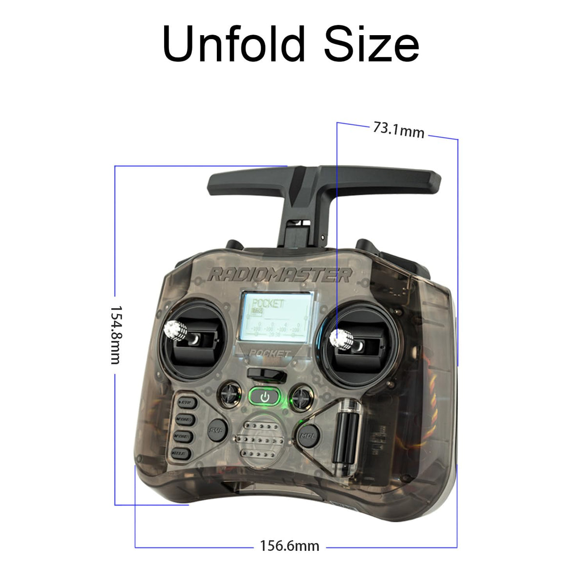 HAWK'S WORK Radiomaster Pocket charcoal color complements Mode 2 setups