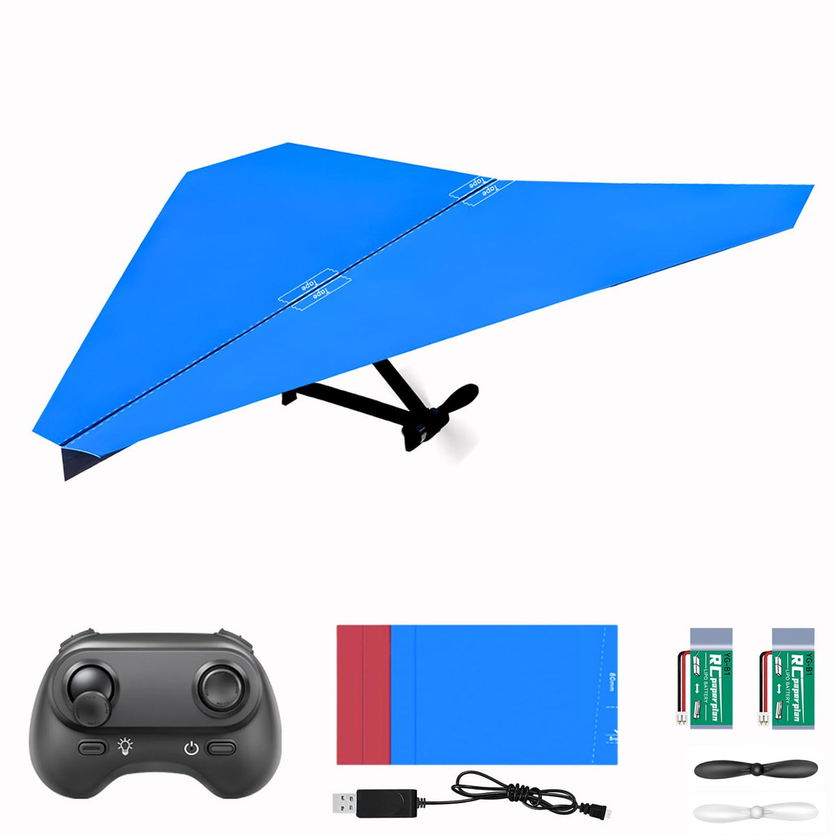 HAWK'S WORK RC Paper Plane folding setup for easy assembly and stable flight.