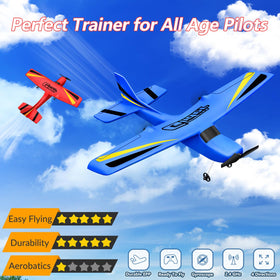 HAWK'S WORK 2.4GHz remote control for precise flight with multiple planes possible.