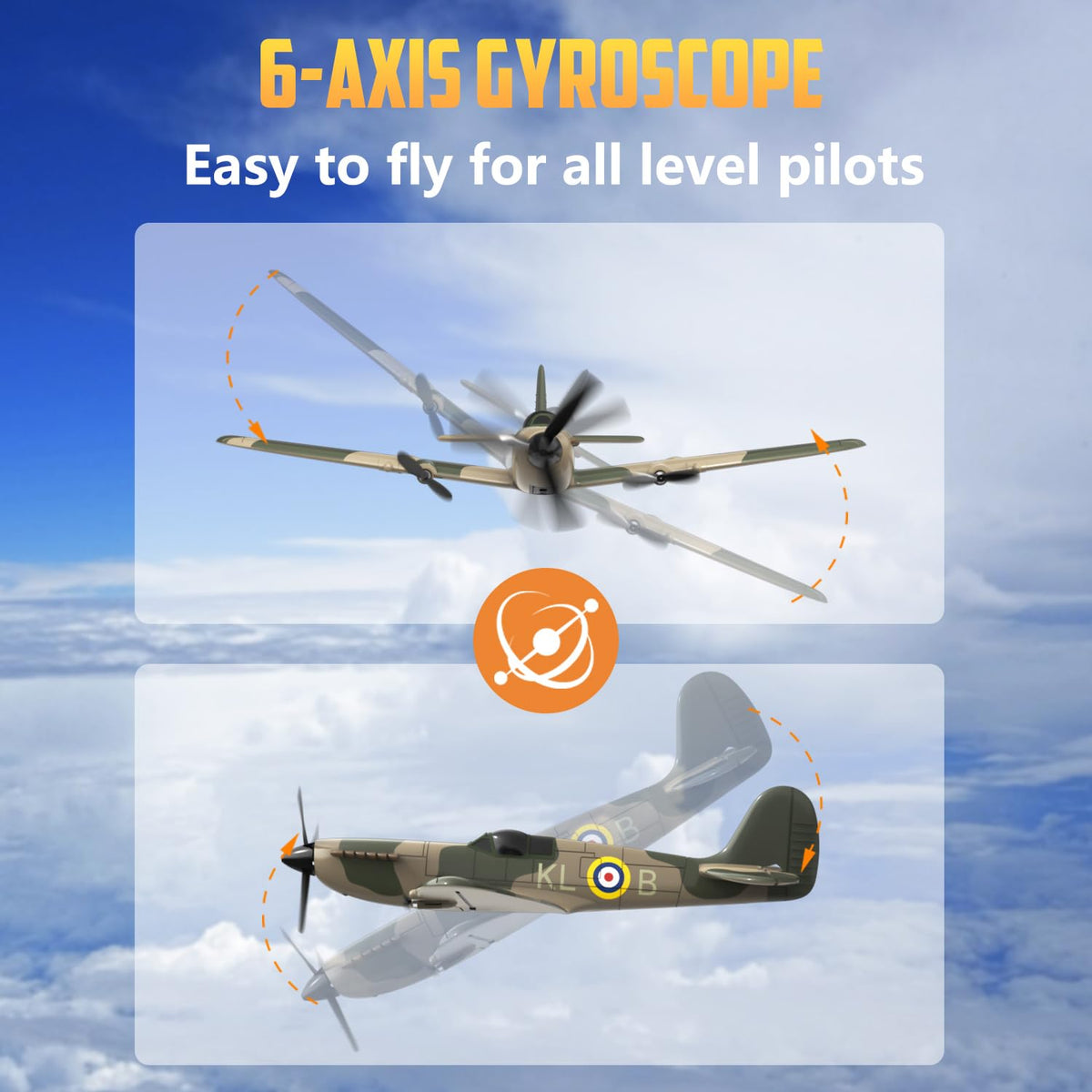 HAWK'S WORK Spitfire RC plane take-off modes for versatile launches