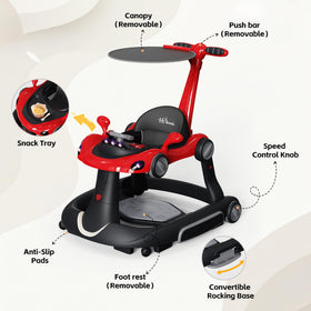 HAWEEK baby walker feeding tray attached for snack time on the go