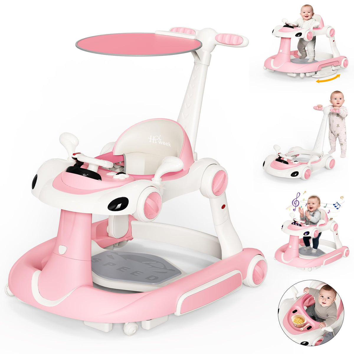 HAWEEK Baby Walker wheels in action supporting safe first steps