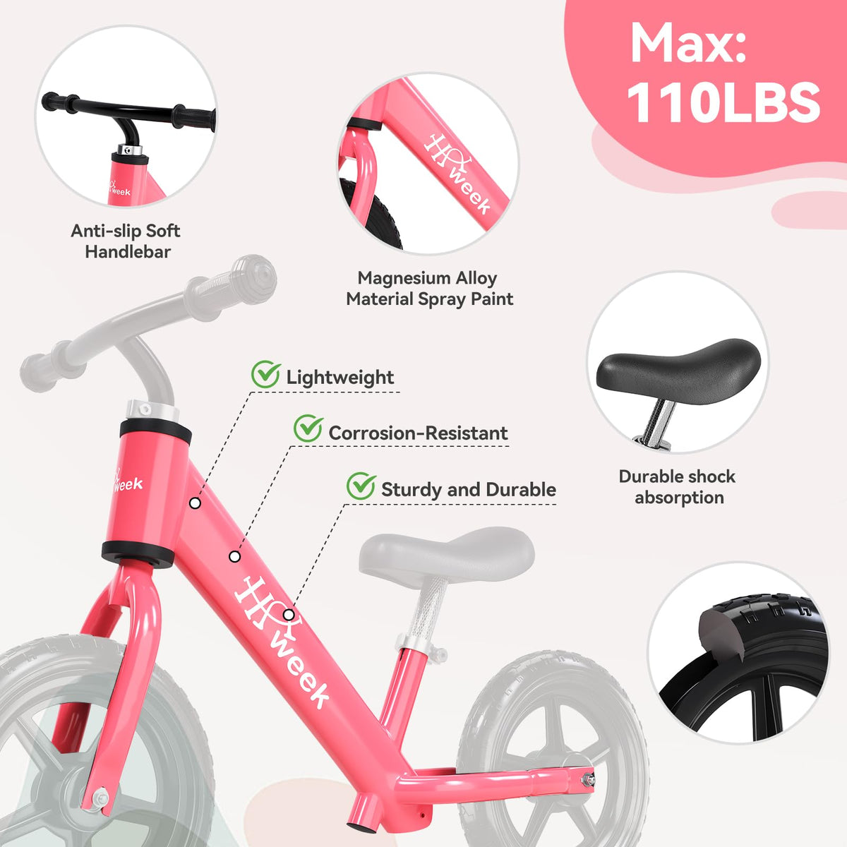 HAWEEK balance bike splits into two parts for easy outdoor transport.