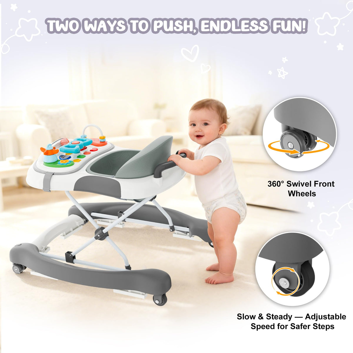 HAWEEK play tray with steering wheel and beads for motor skills.
