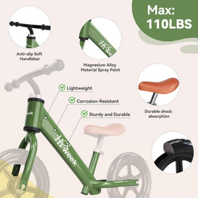 HAWEEK no-pedal design promotes early balance and coordination
