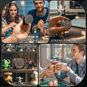 Haxtec spinner dice Aarakocra side evokes winged creature imagery