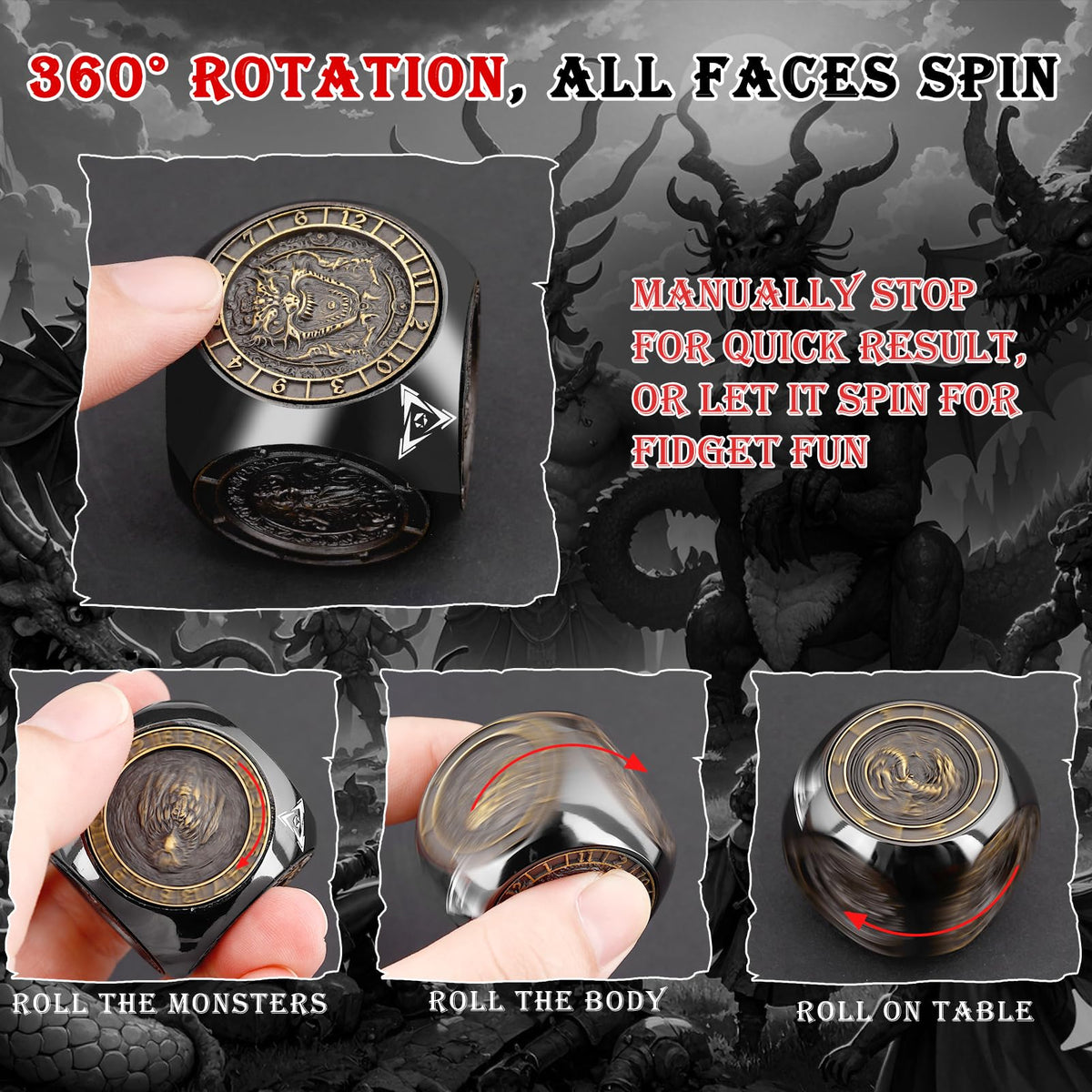 Haxtec spinner dice Displacer Beast side adds mood to tense encounters