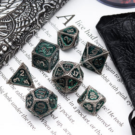 Haxtec engraved dragon-scale dice captivate players during tavern table sessions