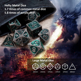 Haxtec green fire-breath dice evoke dramatic moments in combats and boss battles