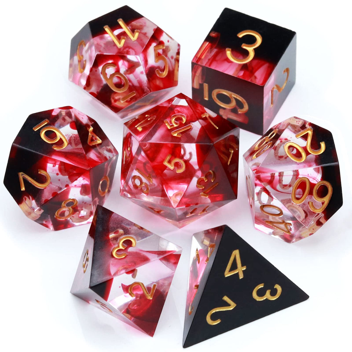 Haxtec handmade resin Soul Series dice showcase swirl artistry for dramatic rolls.