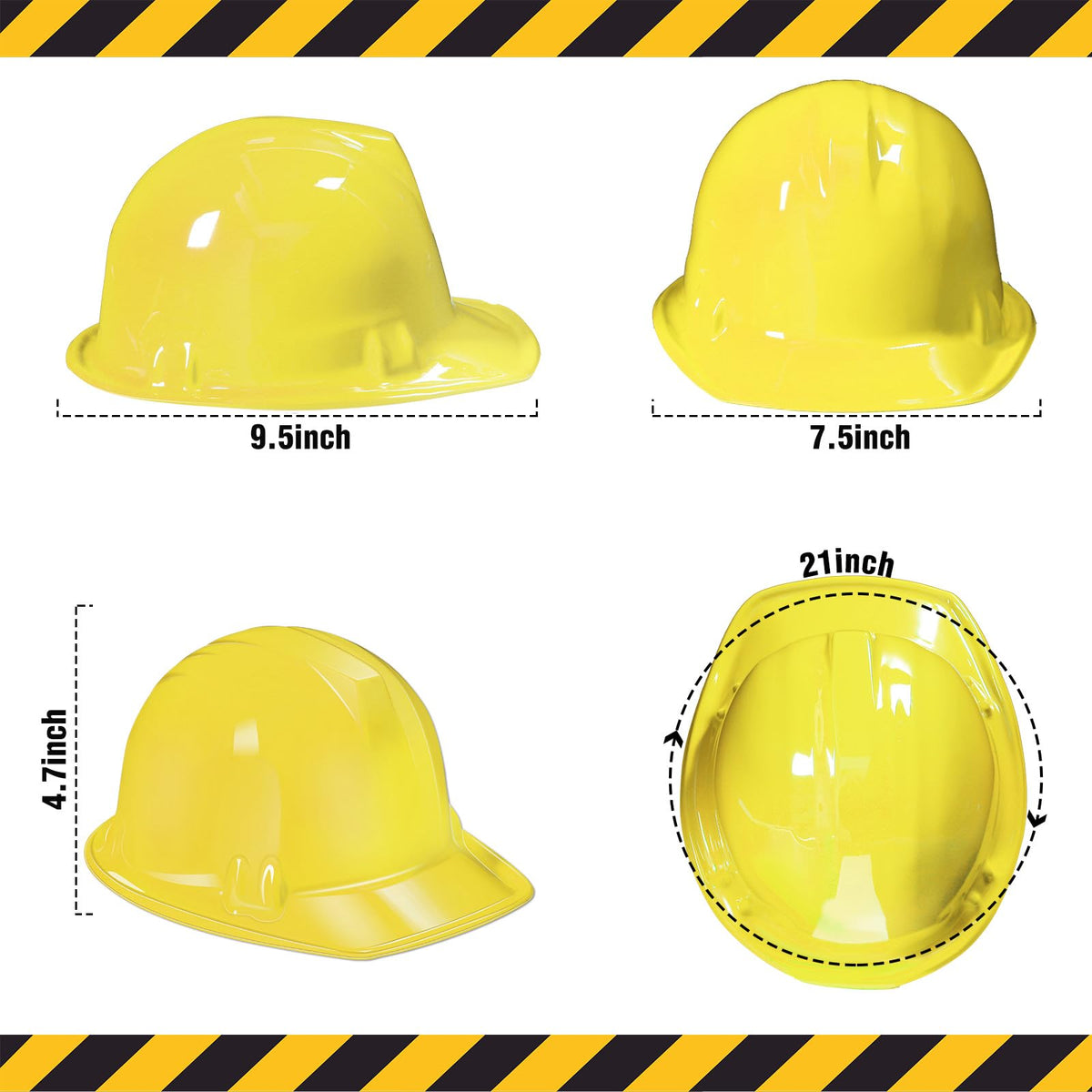 Haysandy yellow construction hats in bulk, perfect kids party favors.