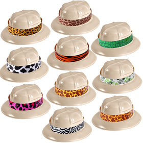 Haysandy safari party hats set with colorful jungle designs for kids' parties