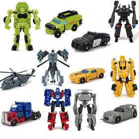 HAYUL 6-piece car robot set ready for imaginative play and discovery.