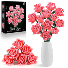 HAYXUN 12 pink roses bouquet: everlasting decor for mom's shelf.