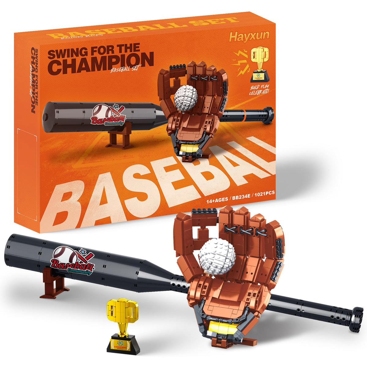 HayXUN baseball building set bat detail for desk display
