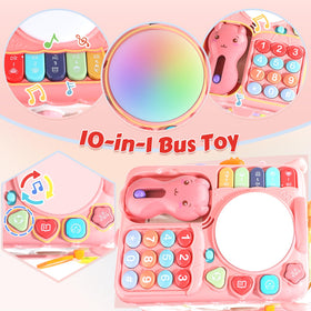 HAYXUN Montessori bus buttons, shapes, and gears boost fine motor skills.