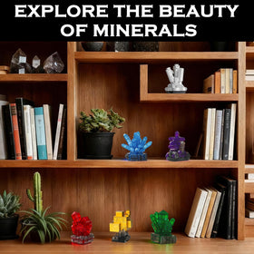 HAYXUN gemstone building blocks kit desk decor elevates a stylish workspace.